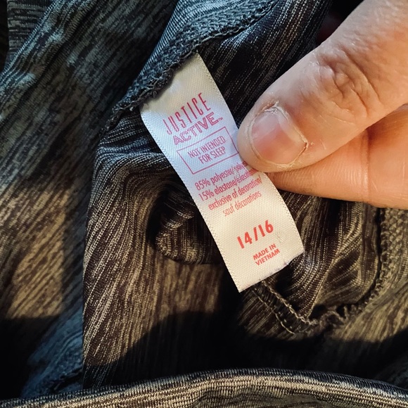 Girl’s 14/16 Justice Active Wear Pants Leggings - Picture 2 of 3